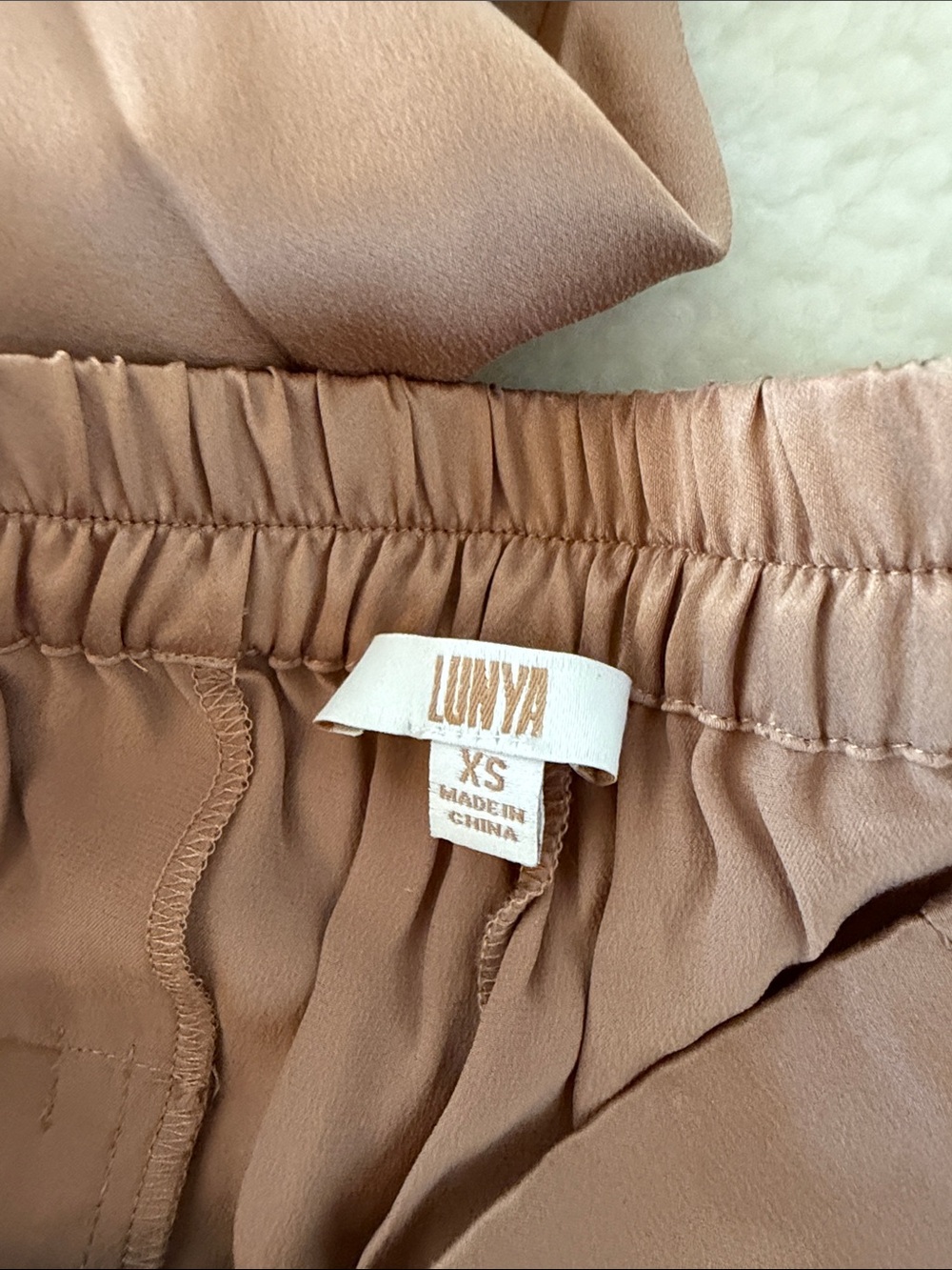 Lunya Washable Silk Short Pajama Set - Otium Tan - Picture 10 of 12
